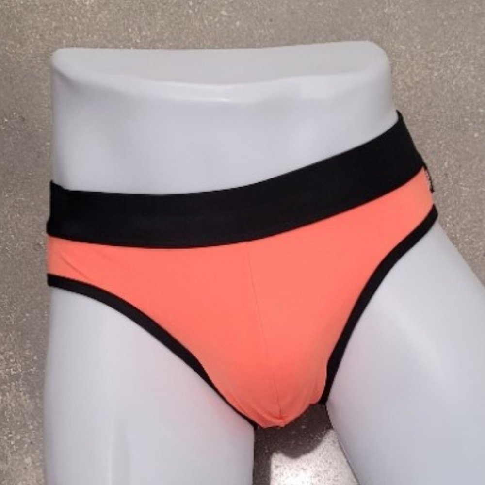 SNK MEN'S SUMMER ORANGE / BLACK SWIM BRIEF